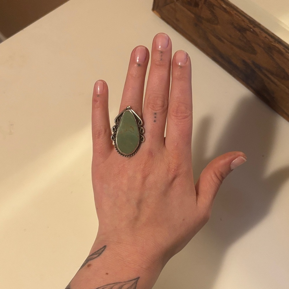 Turquoise and sterling silver ring